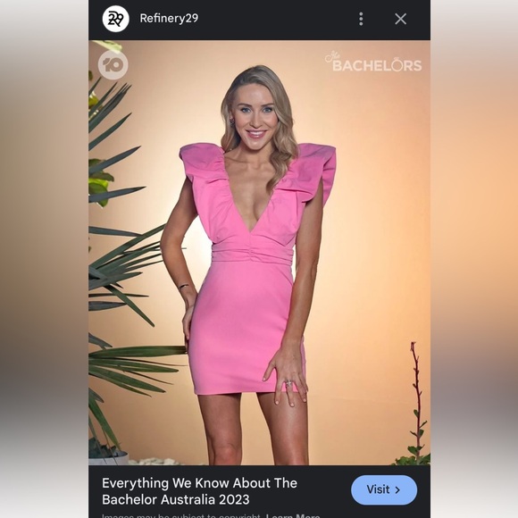 ELLE ZEITOUNE The Bachelor Australia XS Revolve Delilah MIDI Sheath PUFF SLEEVES - Picture 1 of 16